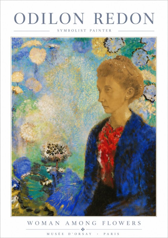 Odilon Redon Woman Among Flowers No6 - Poster