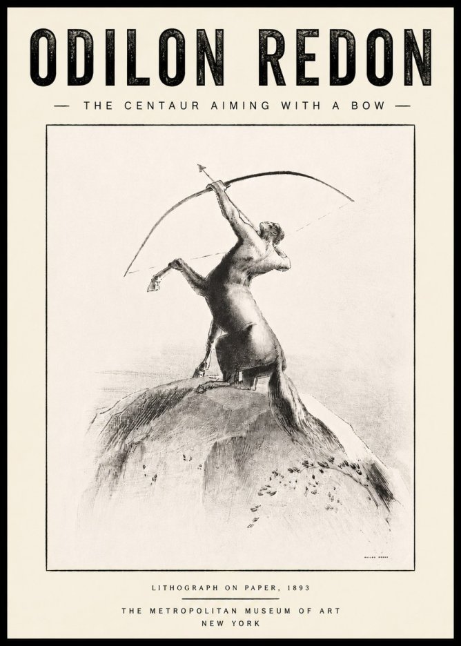 Odilon Redon The Centaur Aiming with a Bow No5 - Poster