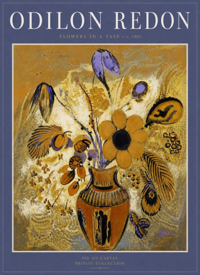 Odilon Redon Flowers in a Vase II No3 - Poster