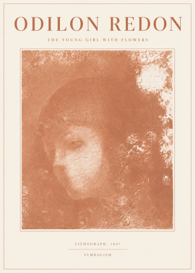 Odilon Redon The Young Girl with Flowers No6 - Poster