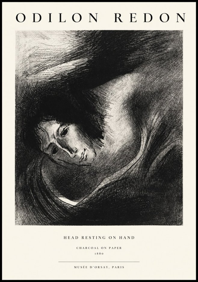 Odilon Redon Head Resting on Hand No1 - Poster