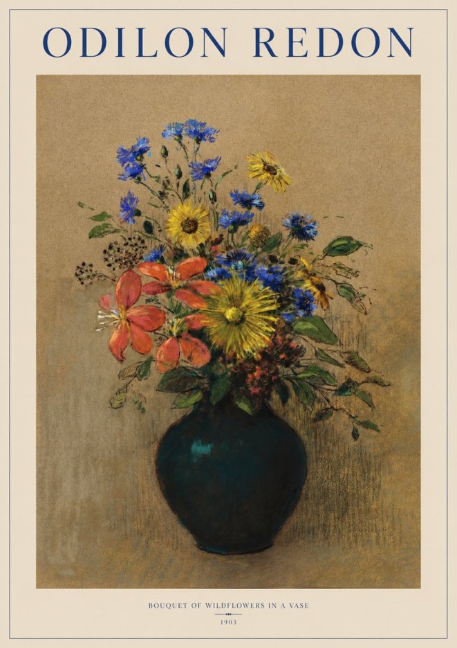 Odilon Redon Bouquet of Wildflowers in a Vase No1 - Poster