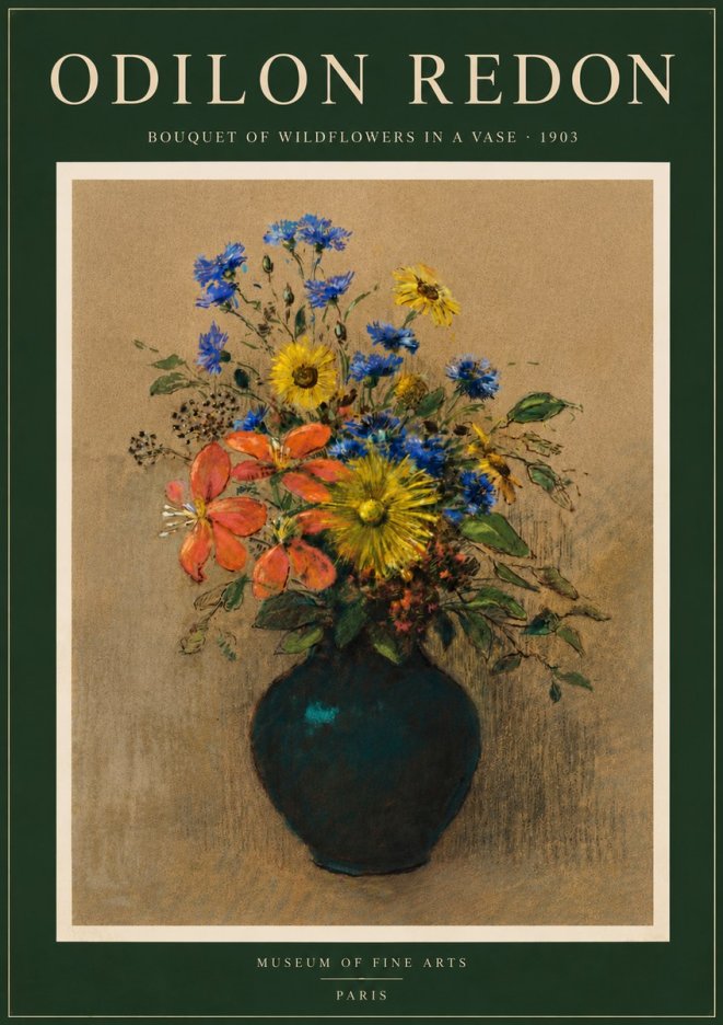 Odilon Redon Bouquet of Wildflowers in a Vase No6 - Poster