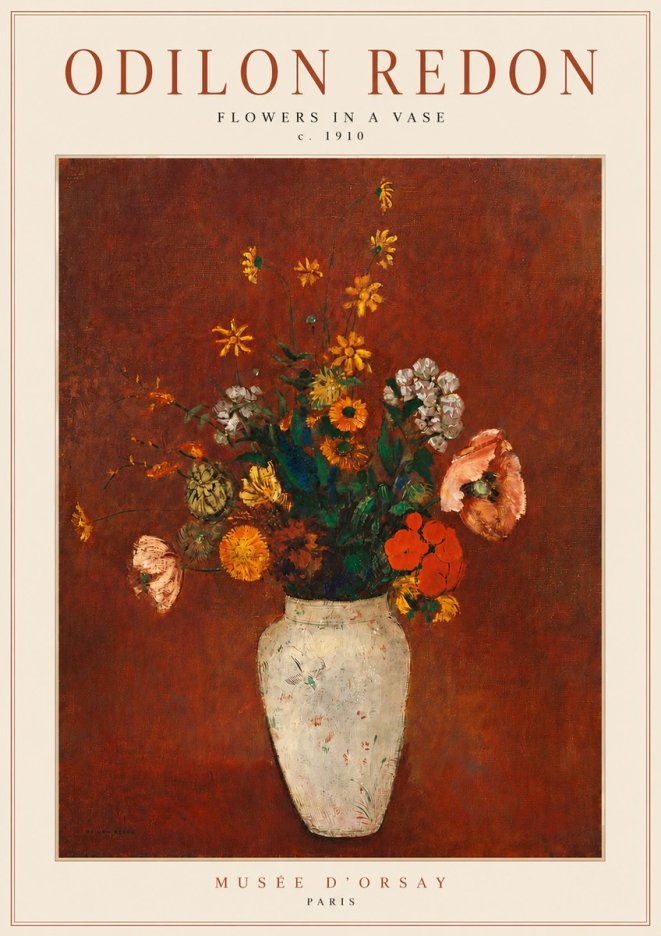 Odilon Redon Flowers in a Vase III No5 - Poster