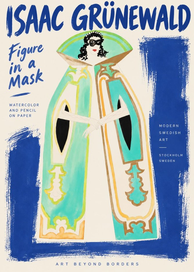 Isaac Grünewald Figure in a Mask No4 - Poster
