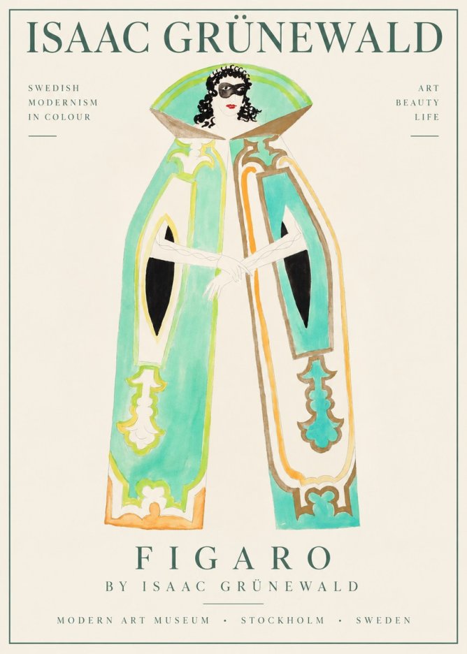 Isaac Grünewald Figure in a Mask No6 - Poster