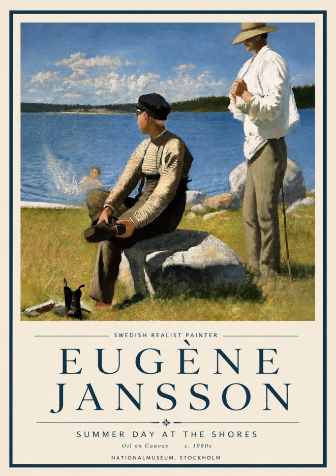 Eugène Jansson Summer Day at the Shores No4 - Poster