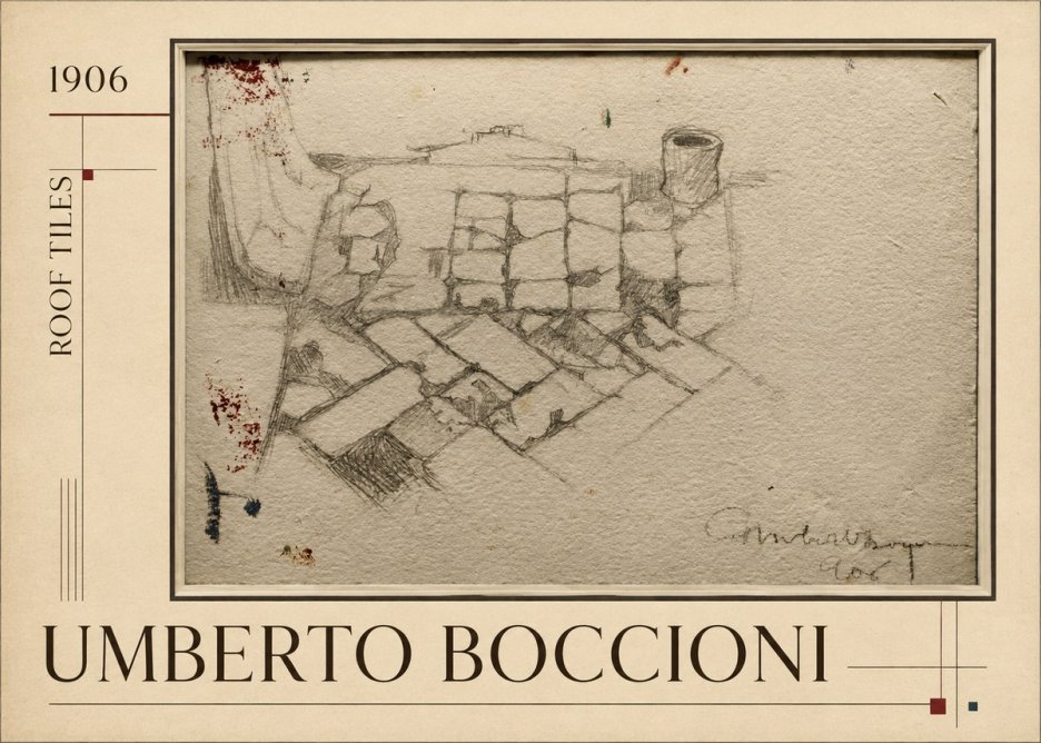 Umberto Boccioni Roof Tiles No1 - Poster