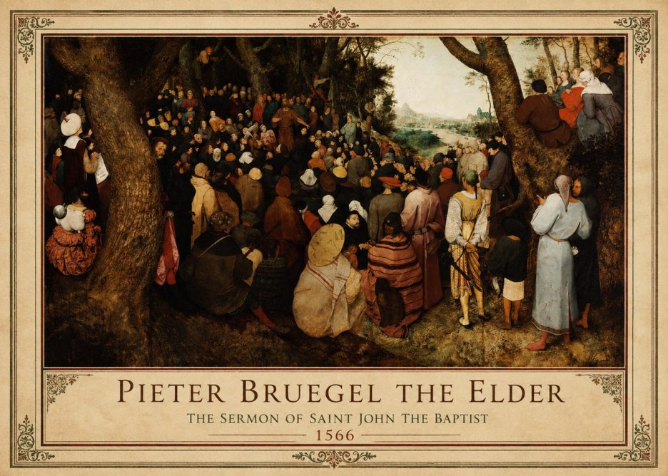 Pieter Bruegel The Sermon of Saint John the Baptist I No1 - Poster
