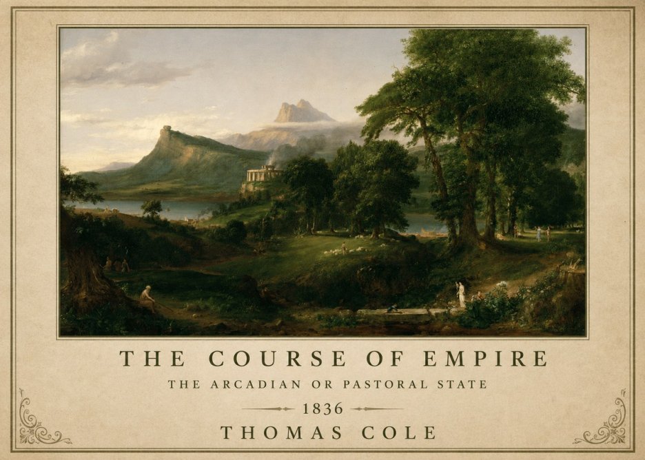 Thomas Cole The Course of Empire - the Arcadian or Pastoral State No1 - Poster