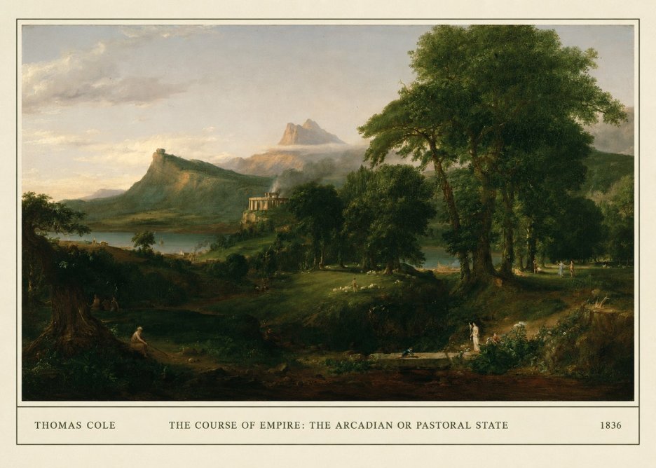 Thomas Cole The Course of Empire - the Arcadian or Pastoral State No5 - Poster