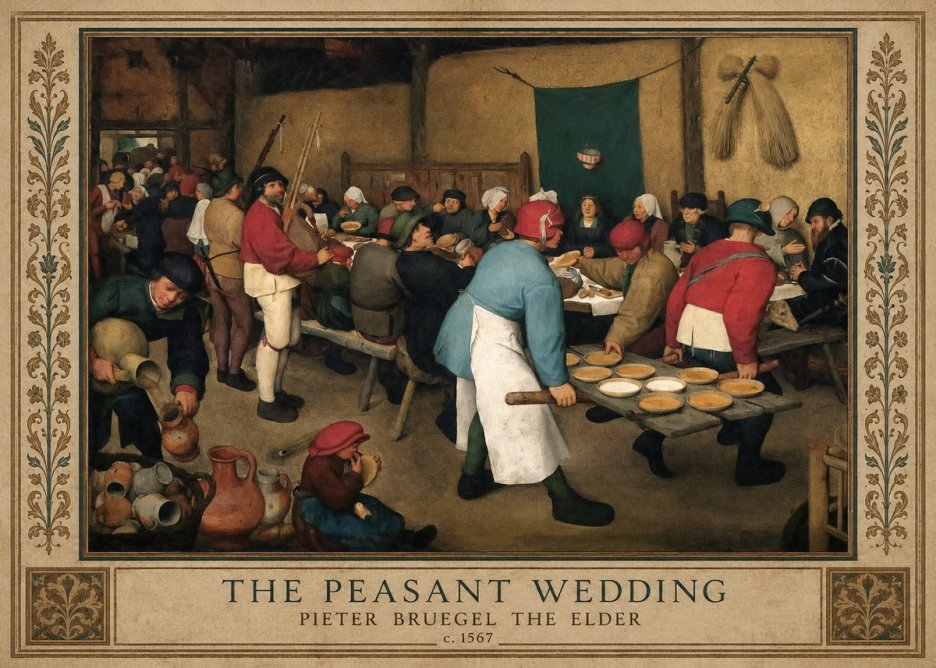 Pieter Bruegel The Peasant Wedding III No1 - Poster