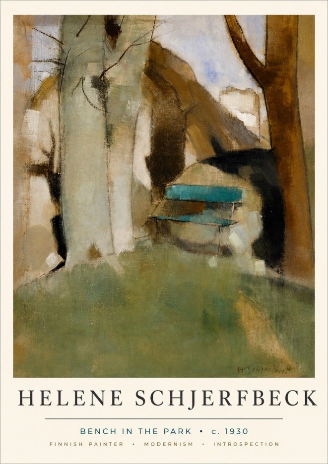 Helene Schjerfbeck Bench in the Park No4 - Poster