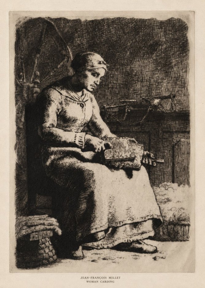 Jean-François Millet Woman Carding No5 - Poster