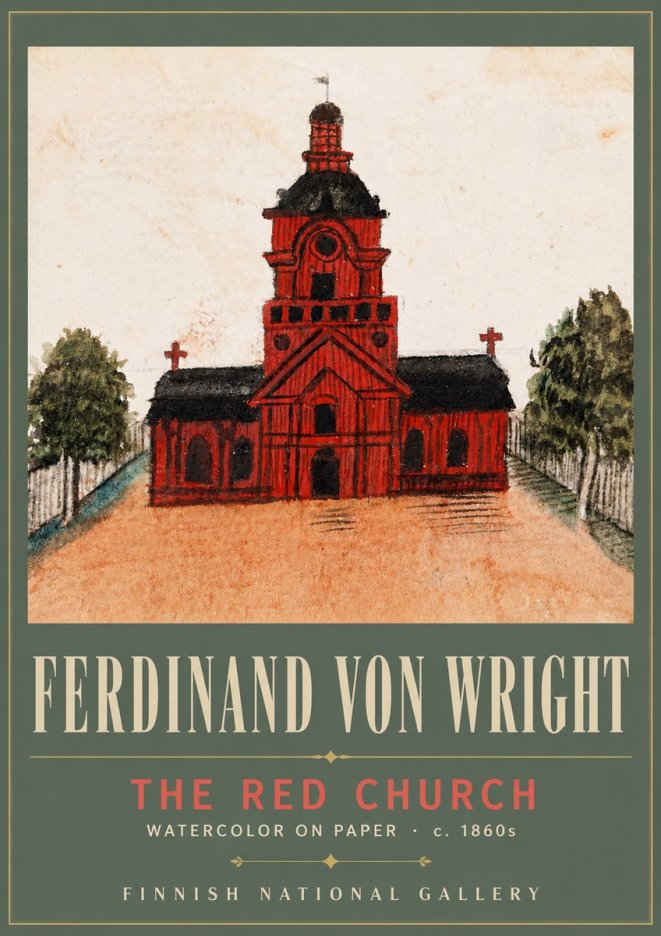 Ferdinand von Wright The Red Church No5 - Poster