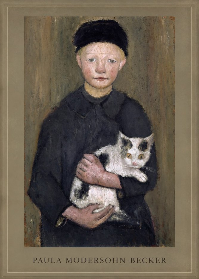 Paula Modersohn-Becker Girl with Cat No5 - Poster