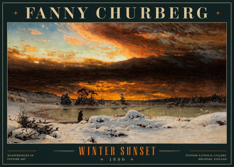 Fanny Churberg Winter Sunset No5 - Poster