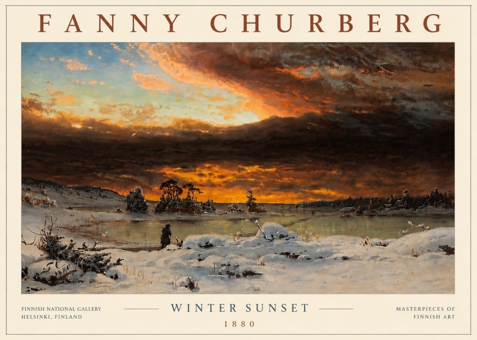 Fanny Churberg Winter Sunset No6 - Poster