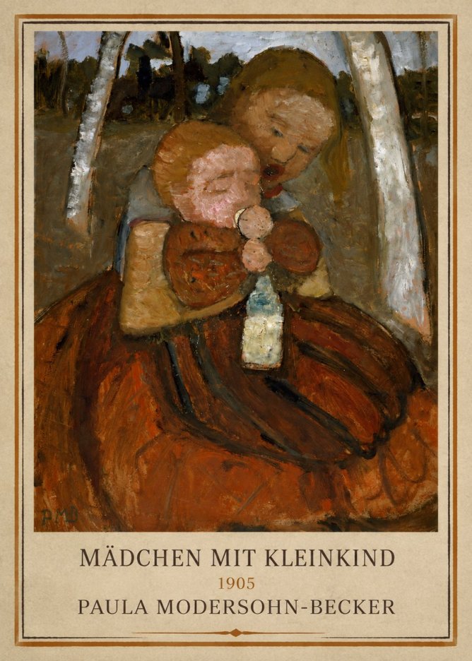 Paula Modersohn-Becker Mädchen Mit Kleinkind I No1 - Poster
