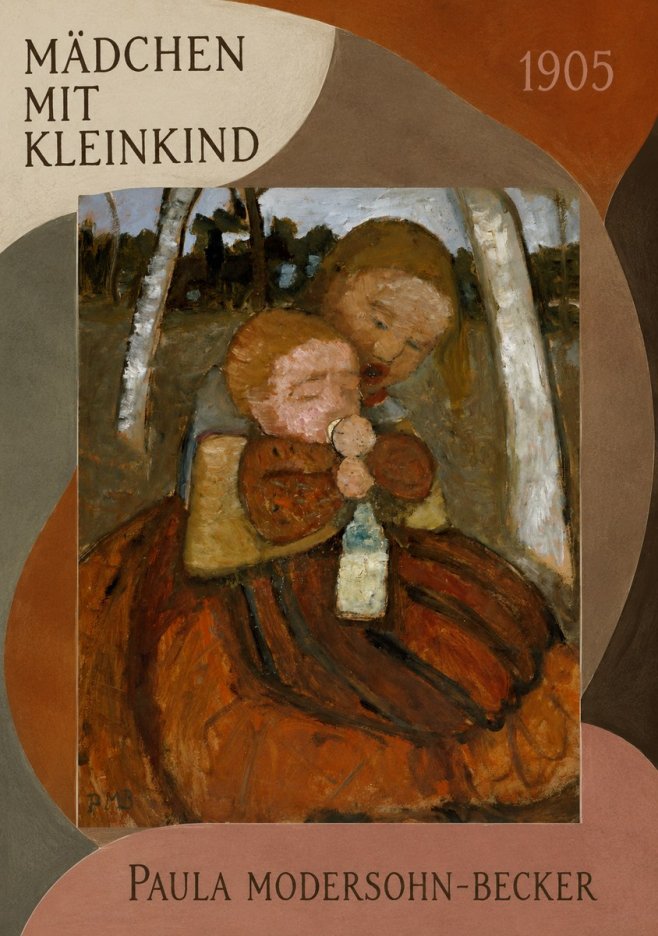 Paula Modersohn-Becker Mädchen Mit Kleinkind I No3 - Poster