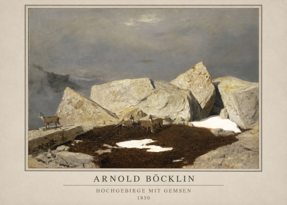 Arnold Böcklin Hochgebirge Mit Gemsen No3 - Poster