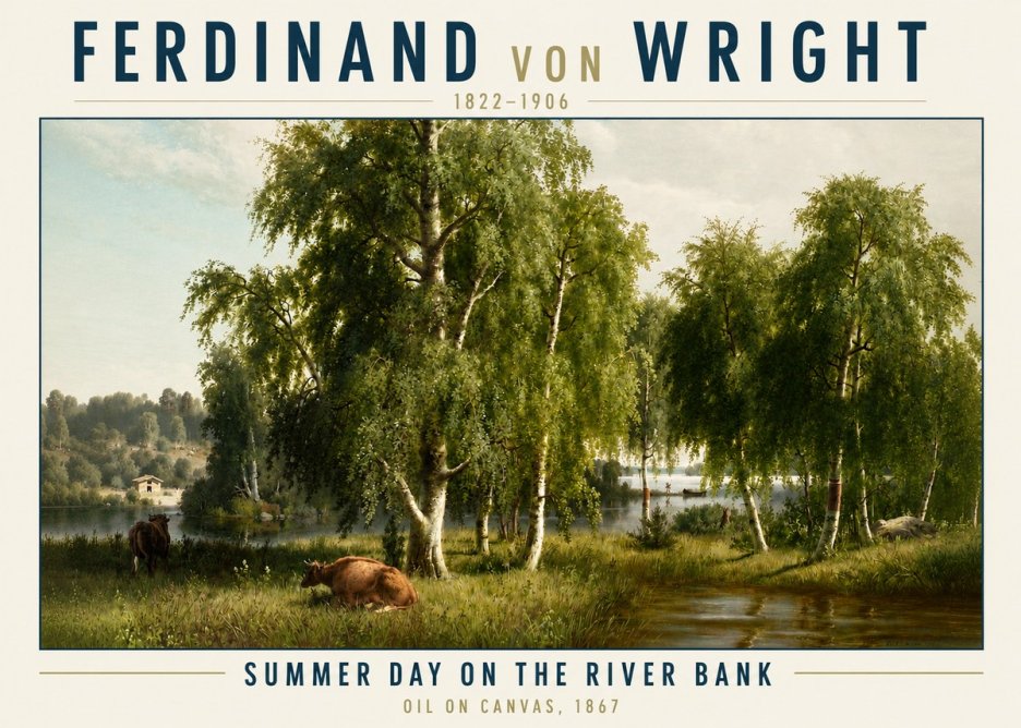Ferdinand von Wright Summer Day on the River Bank No3 - Poster