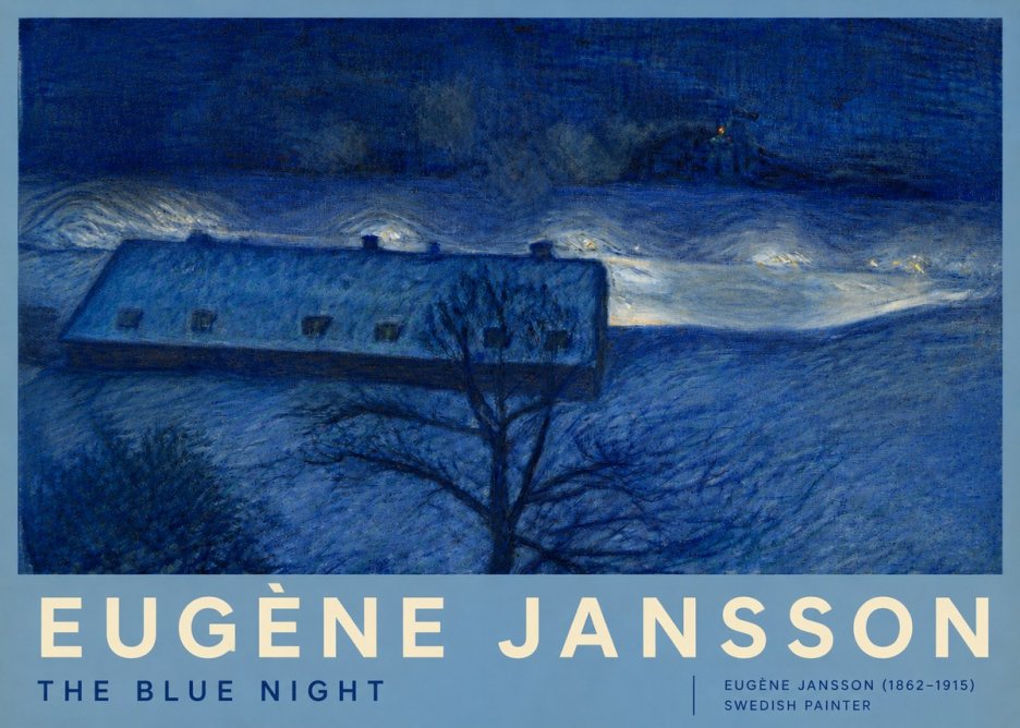 Eugène Jansson The Blue Night No3 - Poster