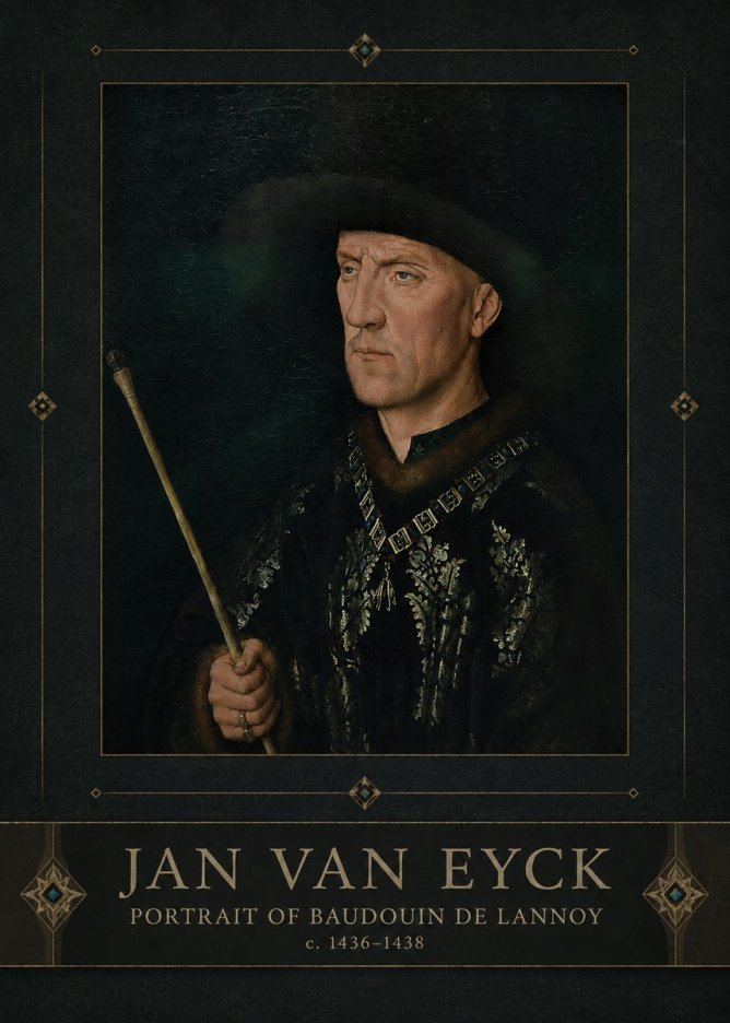 Jan van Eyck Portrait of Baudouin De Lannoy No3 - Poster