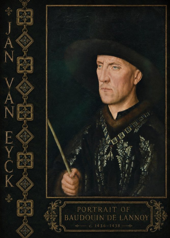 Jan van Eyck Portrait of Baudouin De Lannoy No6 - Poster
