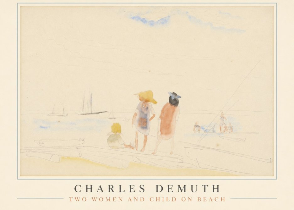 Charles Demuth Two Women and Child on Beach No1 - Poster