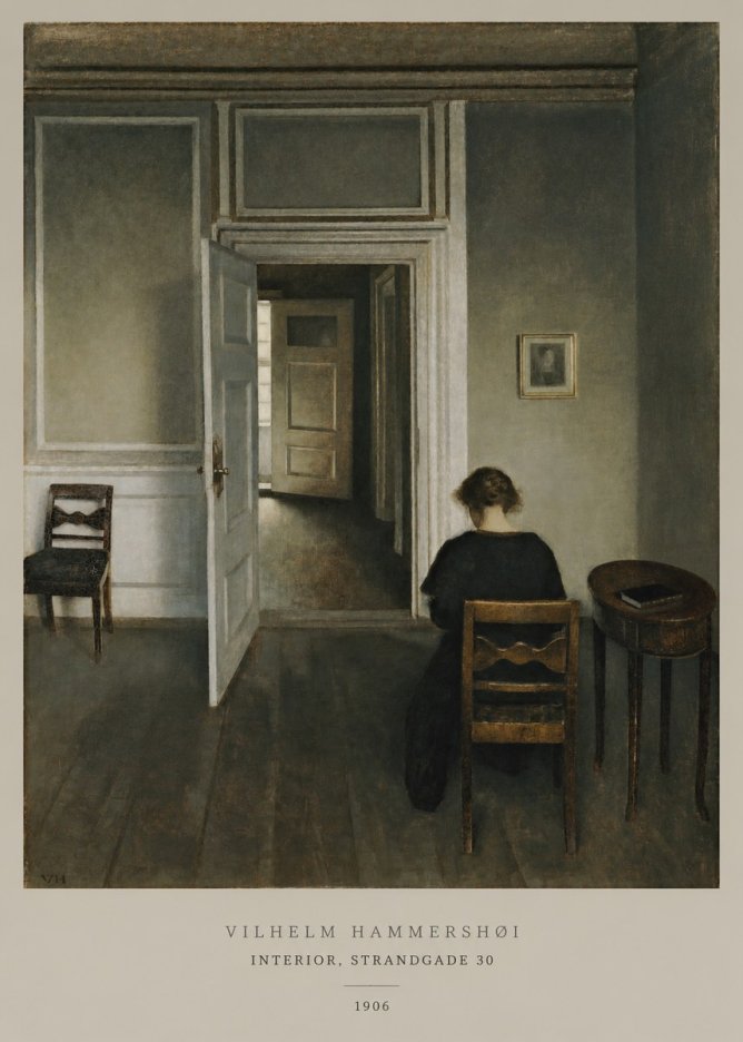 Vilhelm Hammershøi Interior, Strandgade 30 II No5 - Poster