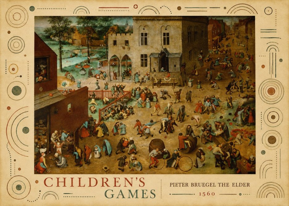 Pieter Bruegel Children's Games II No3 - Poster