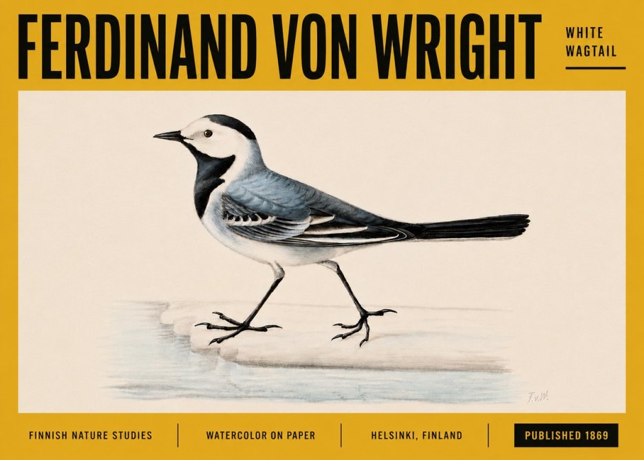 Ferdinand von Wright White Wagtail No5 - Poster