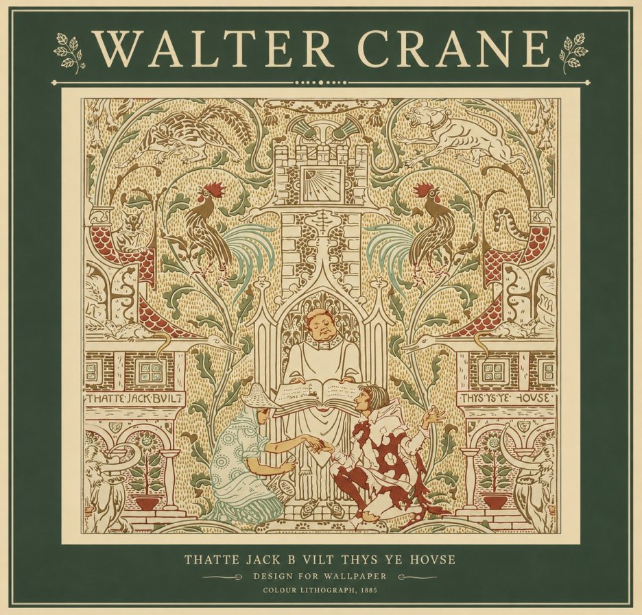 Walter Crane Design for "Thatte Jack B Vilt Thys Ye Hovse" No2 - Poster