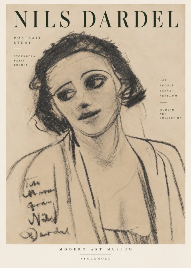Nils Dardel Portrait Study No6 - Poster