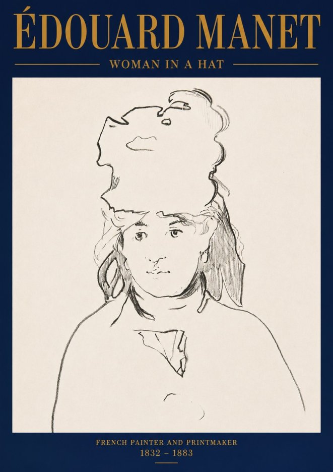 Édouard Manet Woman in a Hat No3 - Poster