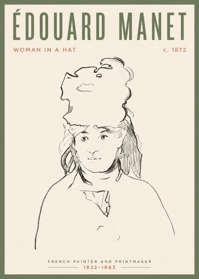 Édouard Manet Woman in a Hat No4 - Poster