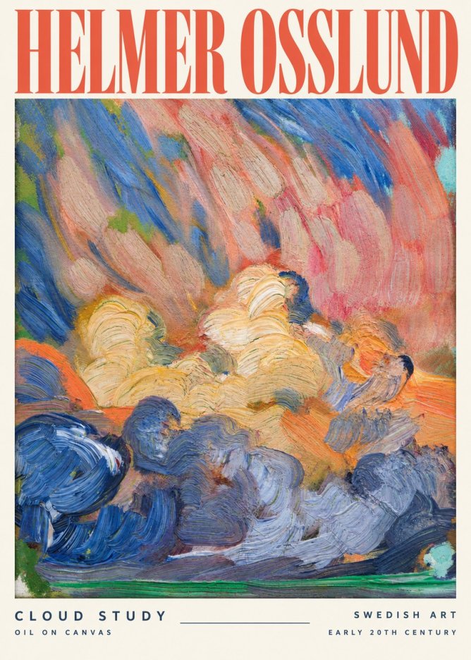 Helmer Osslund Sunset Clouds No3 - Poster