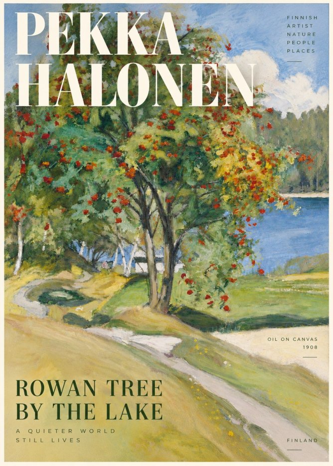 Pekka Halonen Rowan Tree by the Lake No6 - Poster