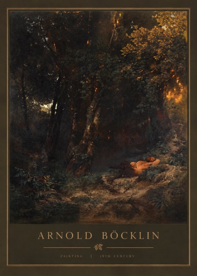 Arnold Böcklin A Faun Asleep No3 - Poster