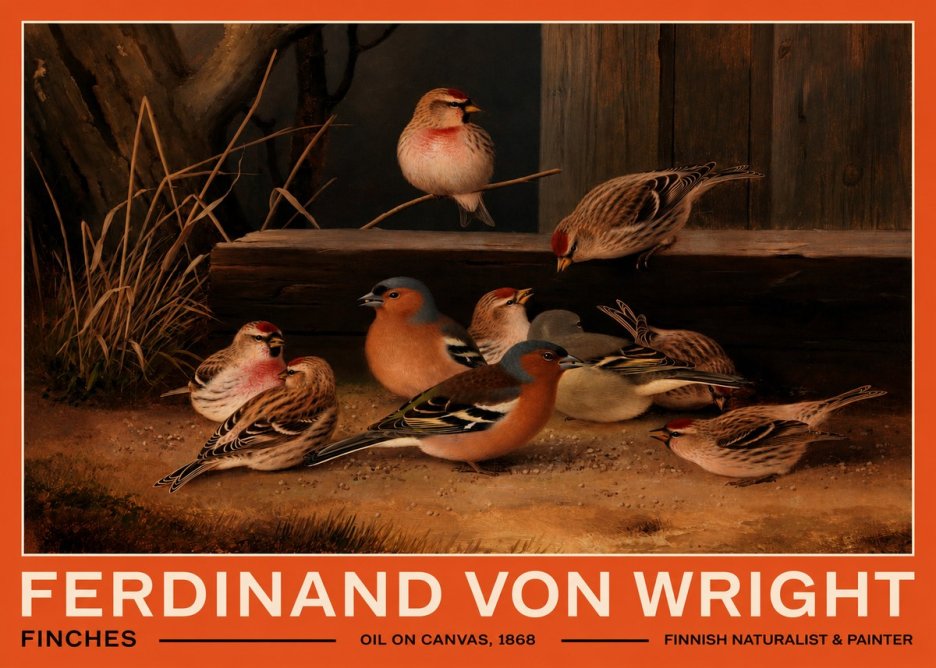 Ferdinand von Wright Finches No2 - Poster