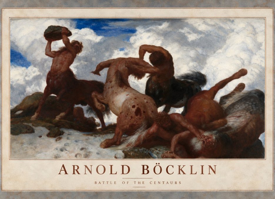 Arnold Böcklin Kentaurenkampf No6 - Poster
