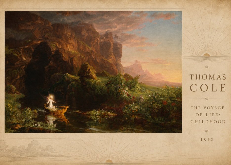 Thomas Cole The Voyage of Life: Childhood III No3 - Poster