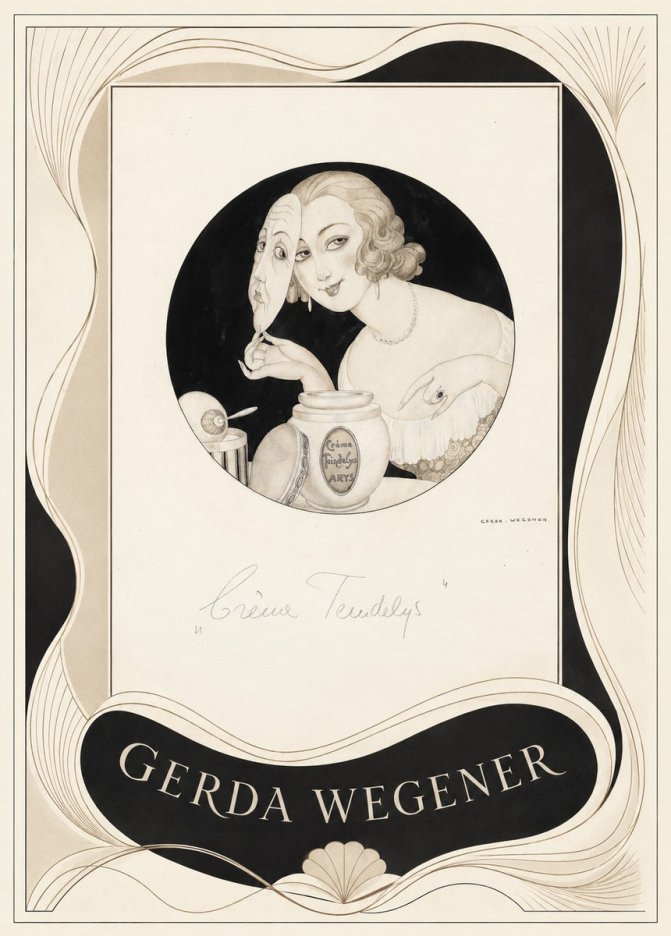 Gerda Wegener Crème Teindelys I No3 - Poster