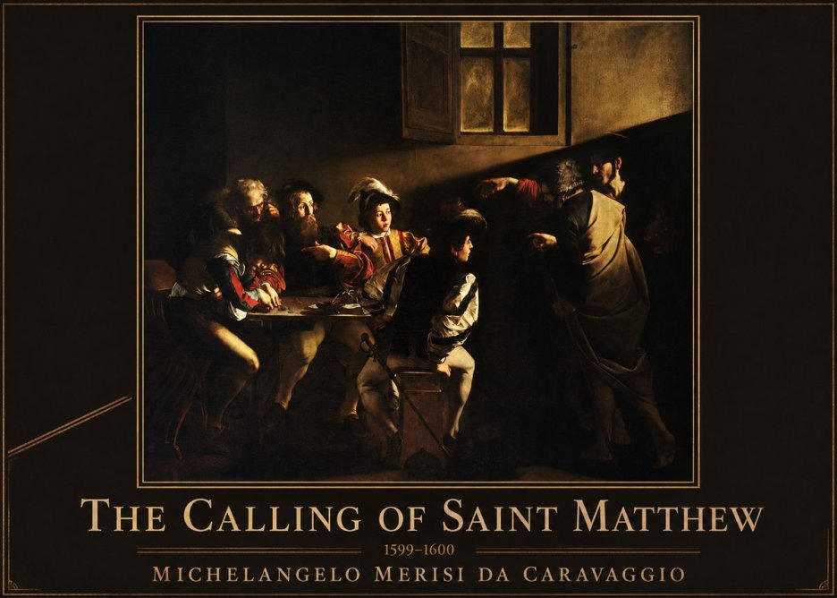 Michelangelo Merisi da Caravaggio The Calling of Saint Matthew I No1 - Poster