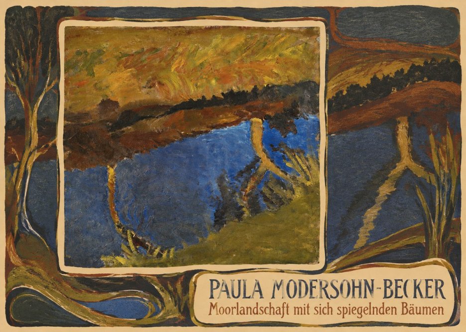 Paula Modersohn-Becker Moorlandschaft Mit Sich Spiegelnden Bäumen No3 - Poster