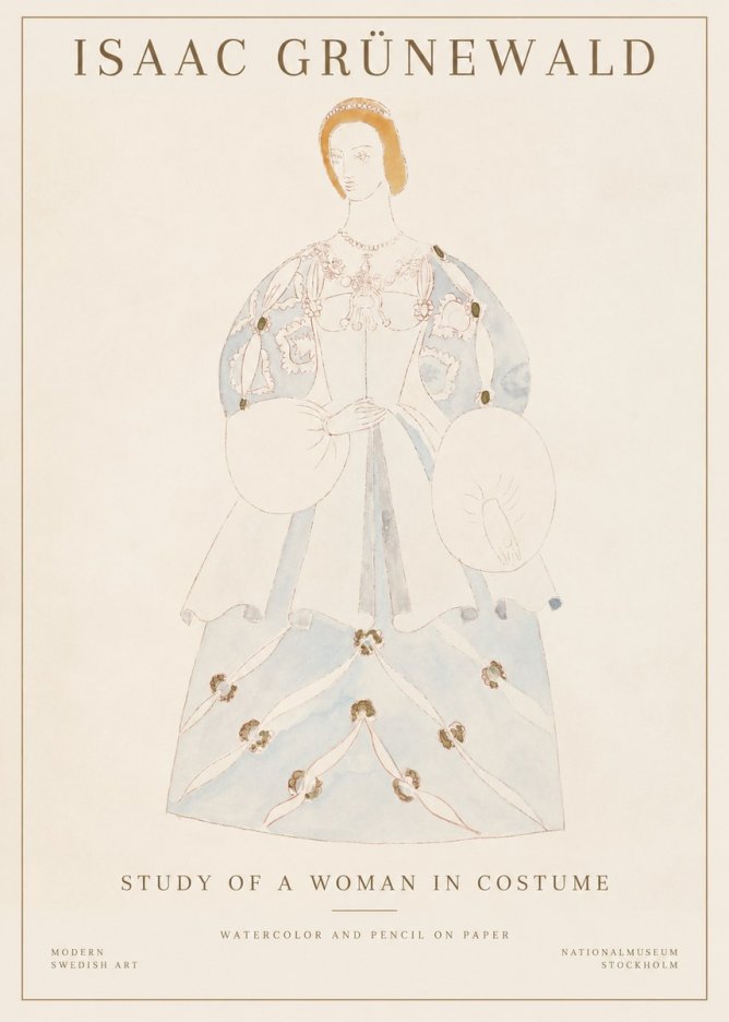 Isaac Grünewald Study of a Woman in Costume No1 - Poster