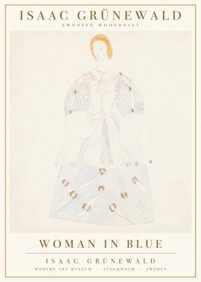 Isaac Grünewald Study of a Woman in Costume No3 - Poster