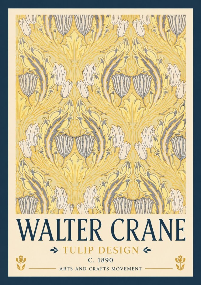 Walter Crane Tulip Design II No2 - Poster