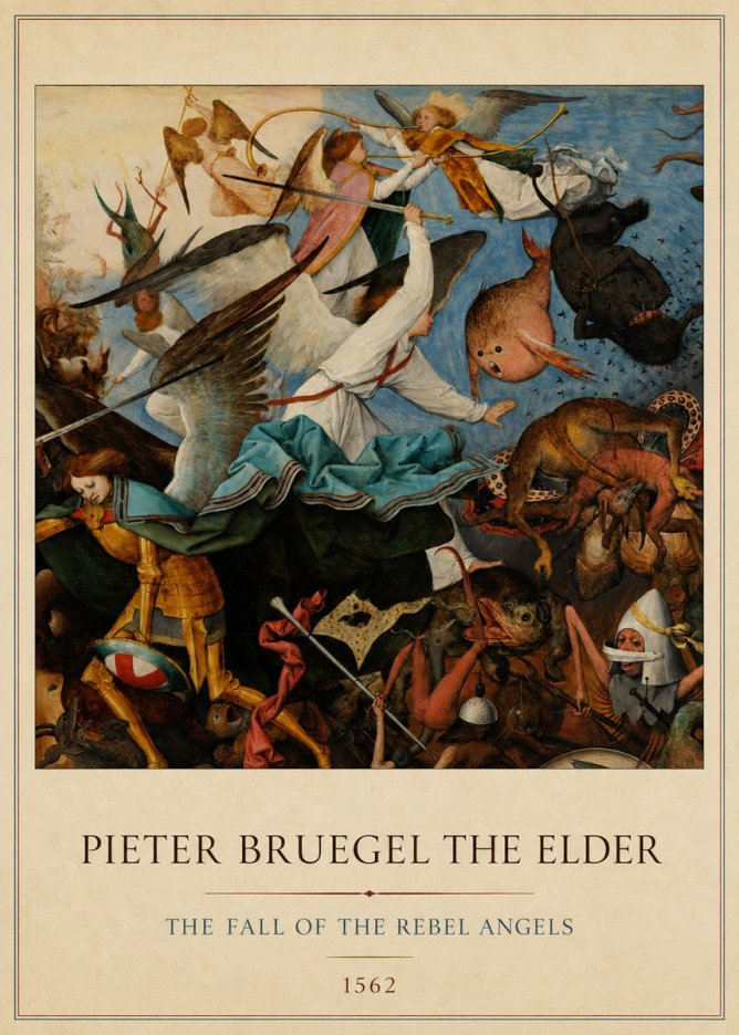Pieter Bruegel The Fall of the Rebel Angels IV No4 - Poster
